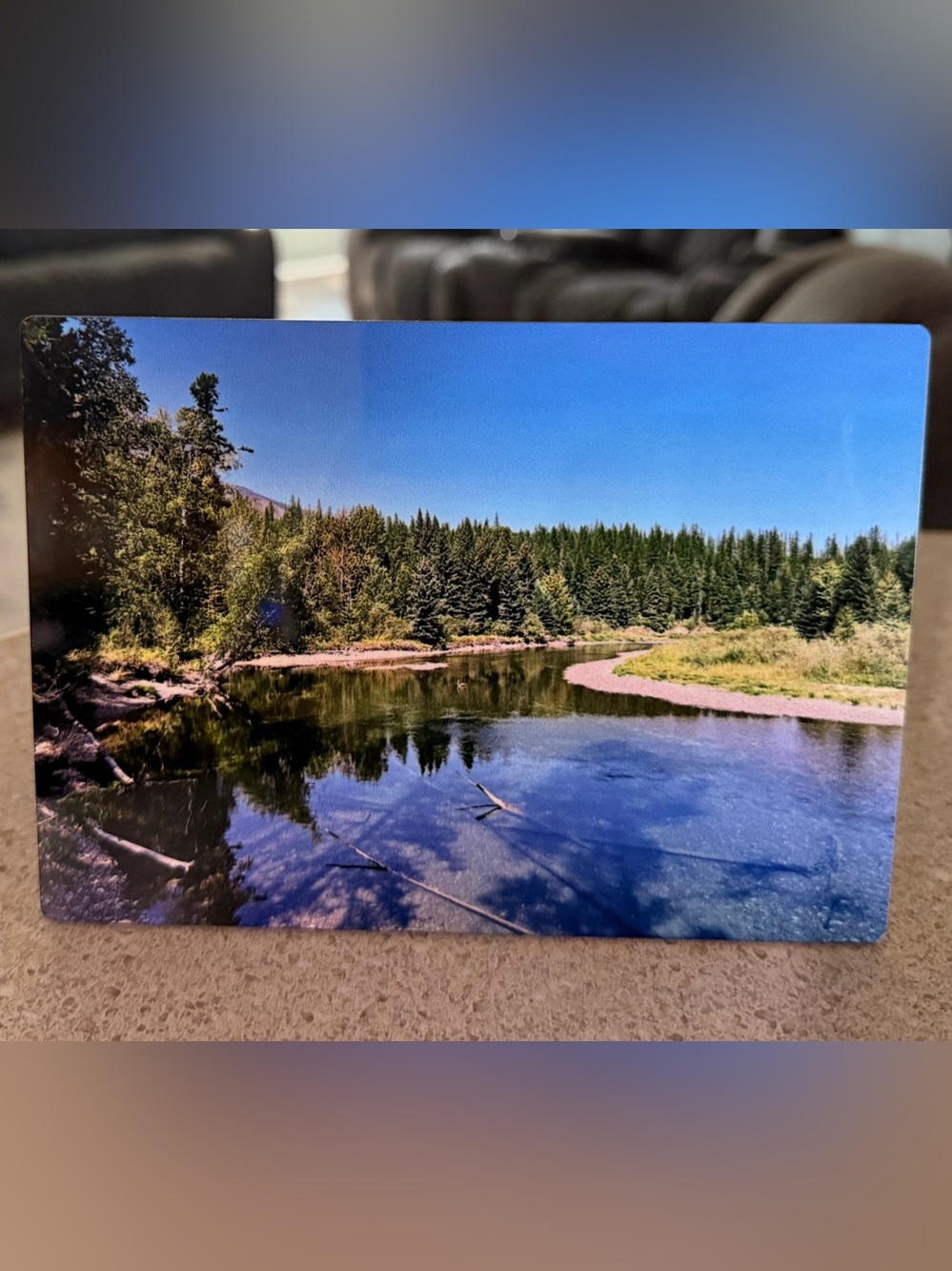 Original Photography Scenic River Landscape Printed On Wood